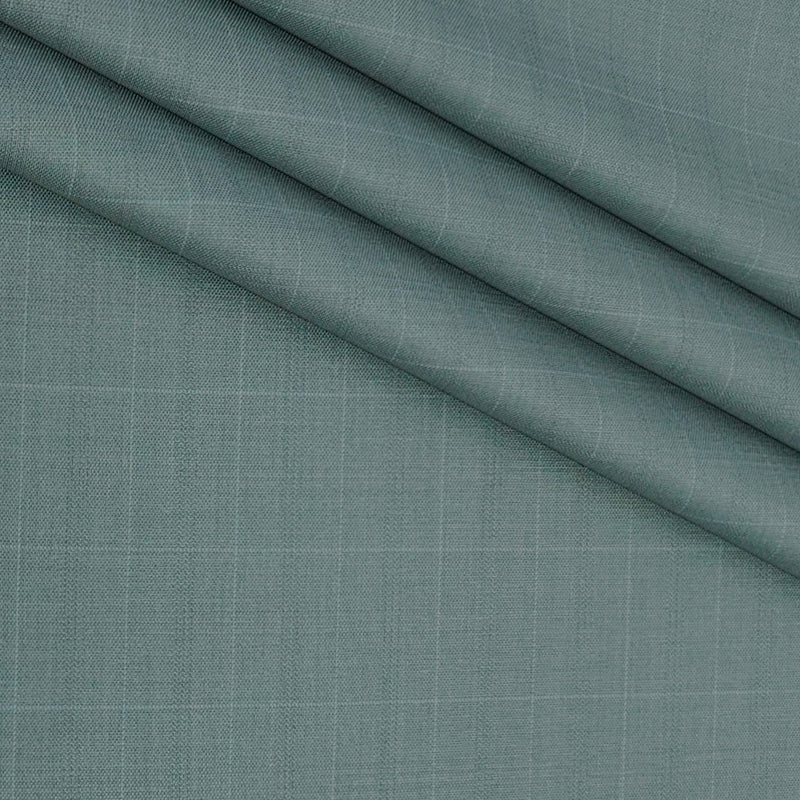 Trouser Fabric Siyaram Poly Viscose Mild Check Colour Seafoam Green