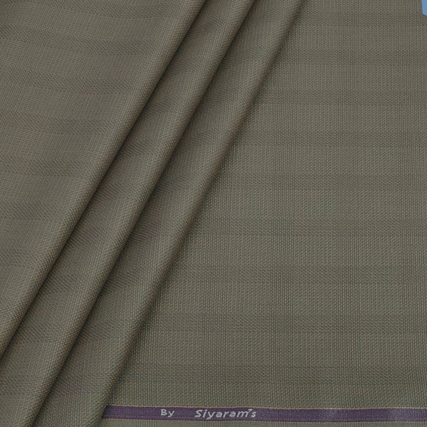 Trouser Fabric Siyaram Poly Viscose Mild Check Colour Caramel Brown