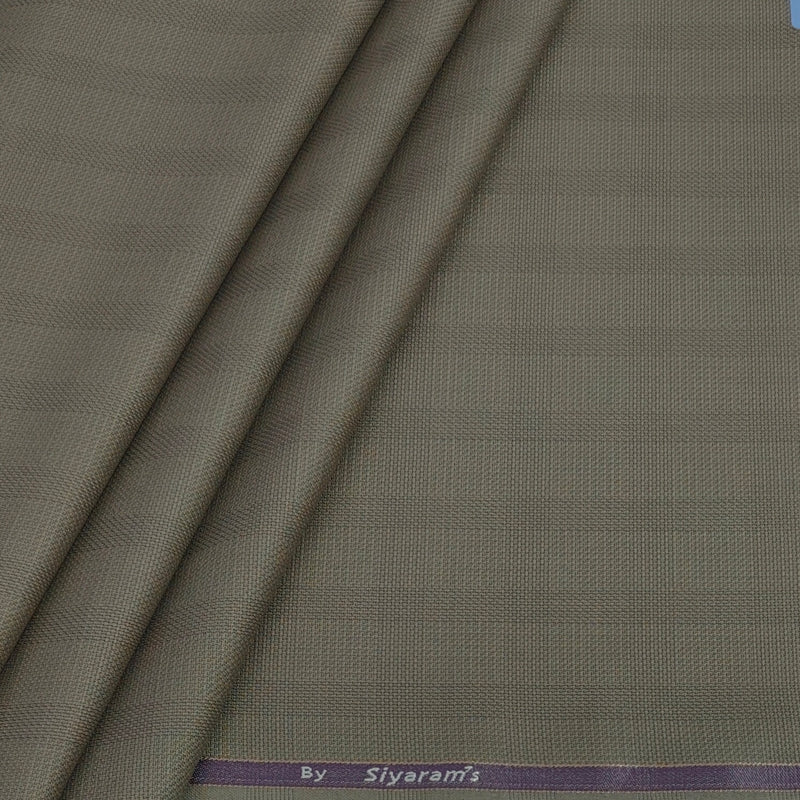 Trouser Fabric Siyaram Poly Viscose Mild Check Colour Caramel Brown