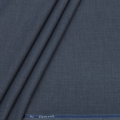 Trouser Fabric Siyaram Poly Viscose Self Slub Colour Greyish Blue