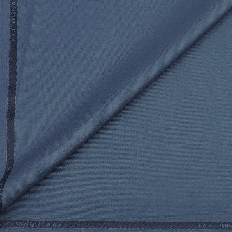 Trouser Fabric Raymond Poly Viscose Plain Colour Pigeon Blue
