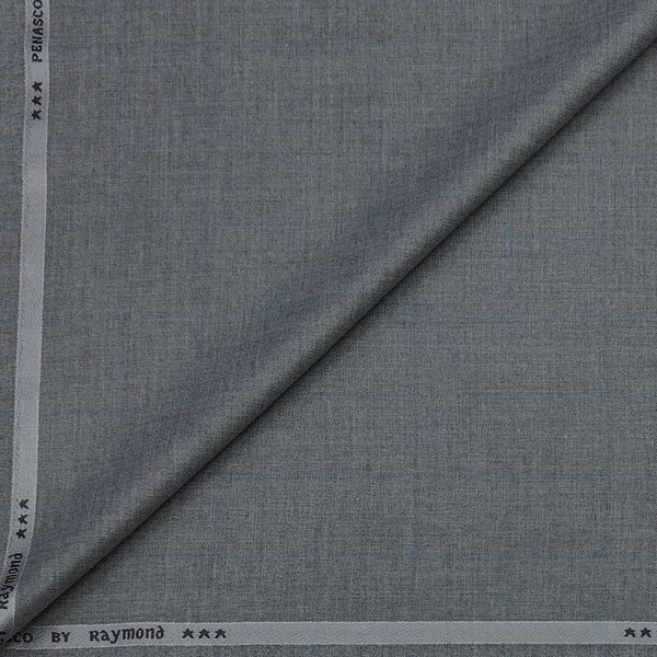 Trouser Fabric Raymond Poly Viscose Broad Check Colour Light Grey