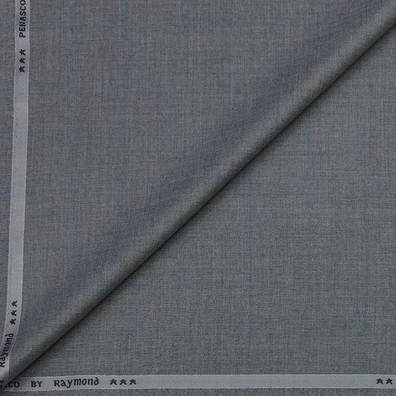 Trouser Fabric Raymond Poly Viscose Broad Check Colour Light Grey