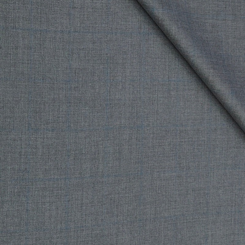 Trouser Fabric Raymond Poly Viscose Broad Check Colour Light Grey