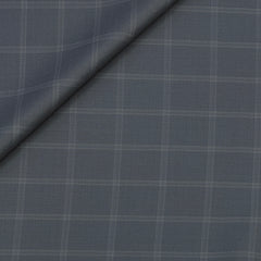 Trouser Fabric Raymond Poly Viscose Broad Check Colour Smoke Grey