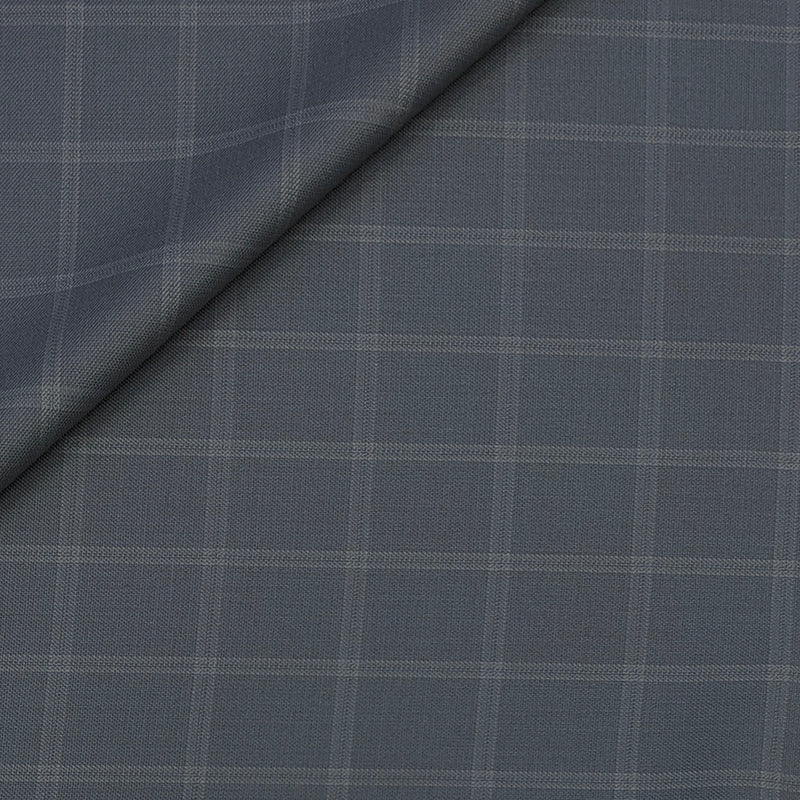 Trouser Fabric Raymond Poly Viscose Broad Check Colour Smoke Grey