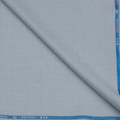Trouser Fabric Raymond Poly Viscose Self Check Colour Silver