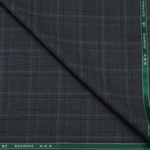 Trouser Fabric Raymond Poly Viscose Broad Check Colour Grey