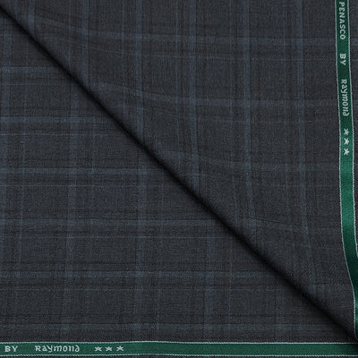 Trouser Fabric Raymond Poly Viscose Broad Check Colour Grey