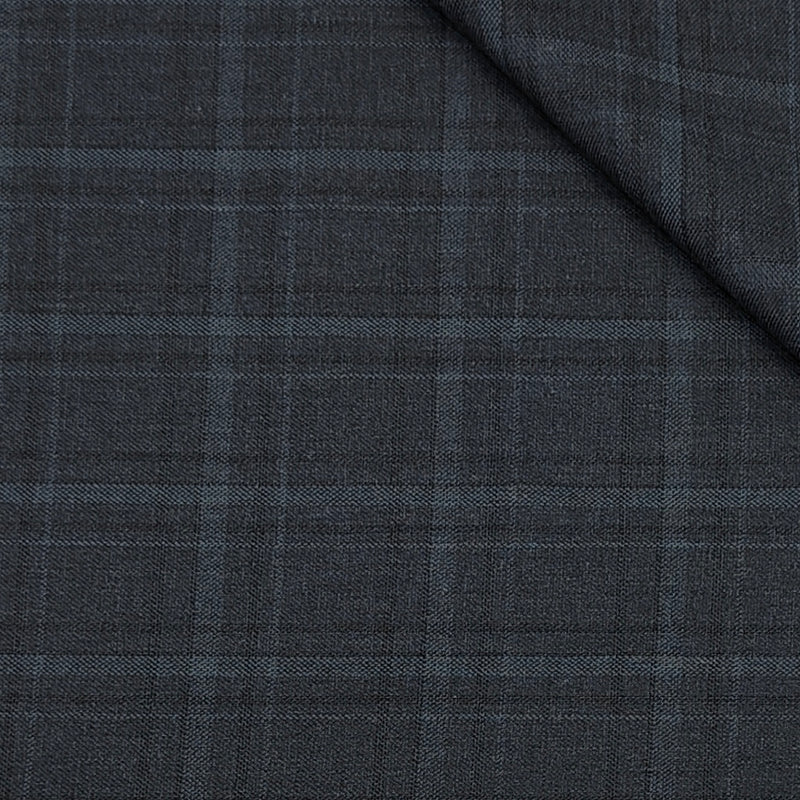 Trouser Fabric Raymond Poly Viscose Broad Check Colour Grey