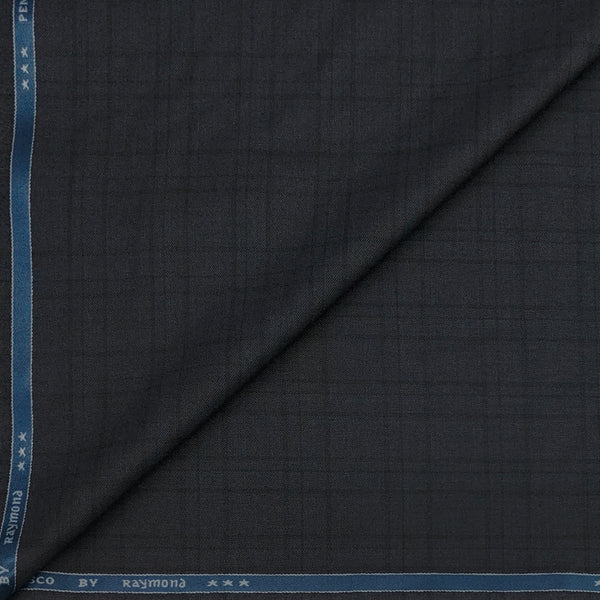 Trouser Fabric Raymond Poly Viscose Broad Check Colour Blackish Grey