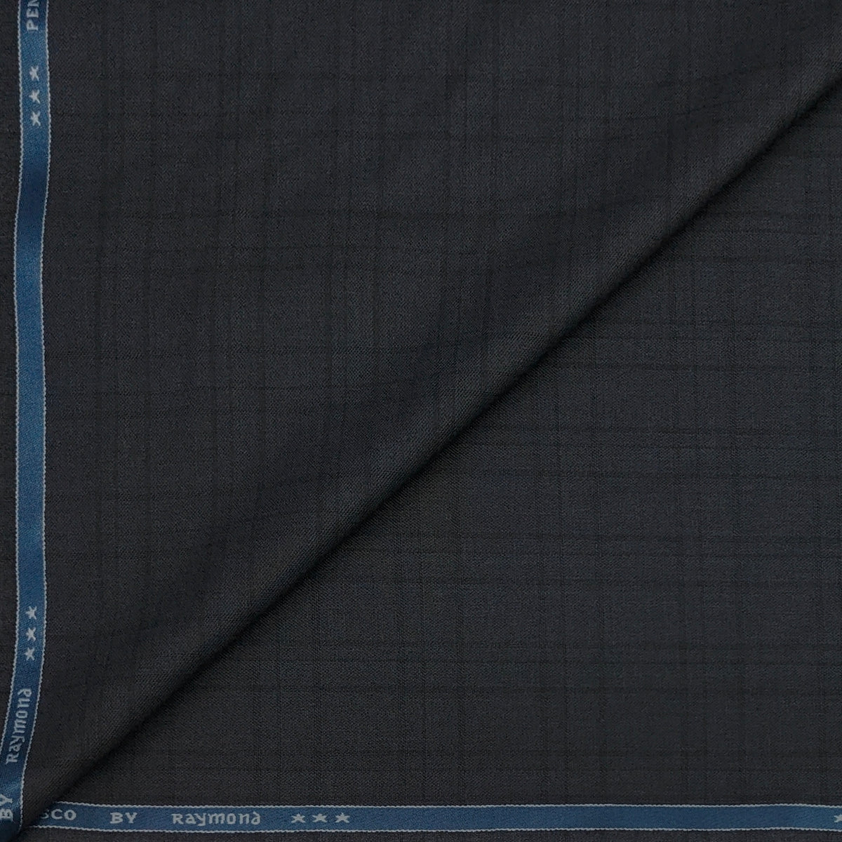 Trouser Fabric Raymond Poly Viscose Broad Check Colour Blackish Grey