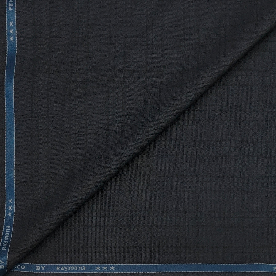 Trouser Fabric Raymond Poly Viscose Broad Check Colour Blackish Grey