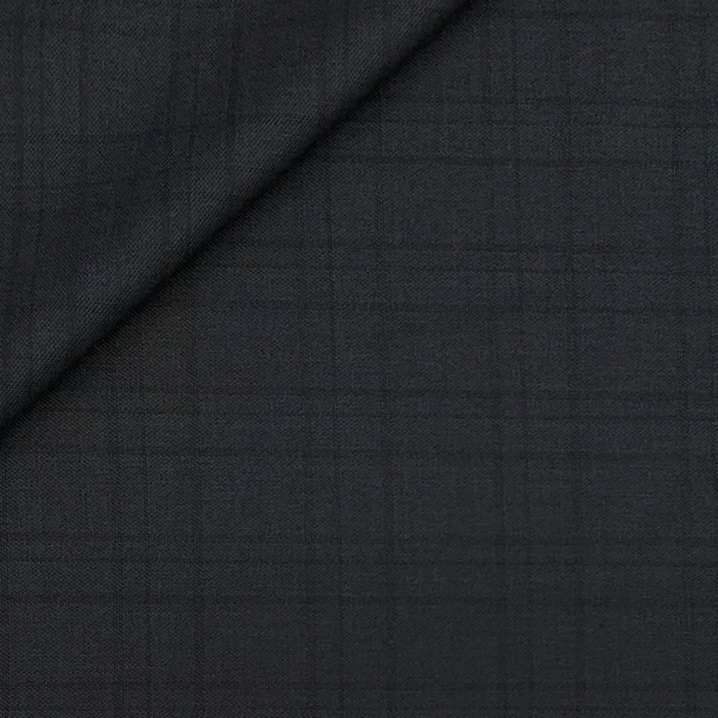 Trouser Fabric Raymond Poly Viscose Broad Check Colour Blackish Grey