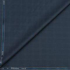 Trouser Fabric Raymond Poly Viscose Check Colour Iron Blue