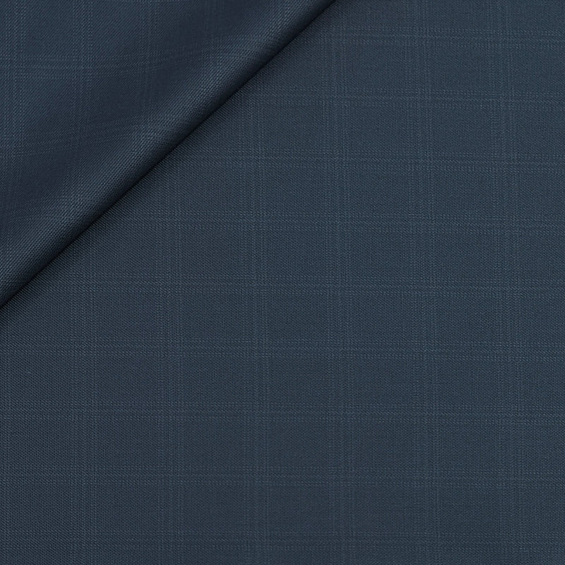 Trouser Fabric Raymond Poly Viscose Check Colour Iron Blue