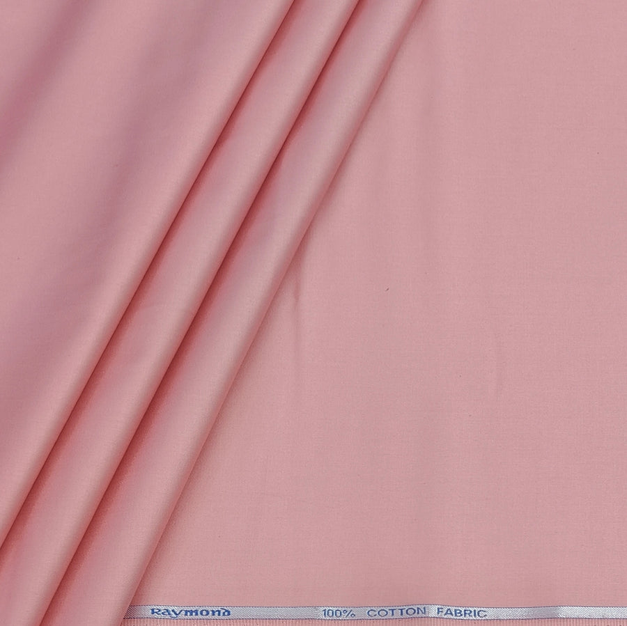 Shirt Fabric Raymond 70s Giza Cotton Plain Colour Salmon Pink