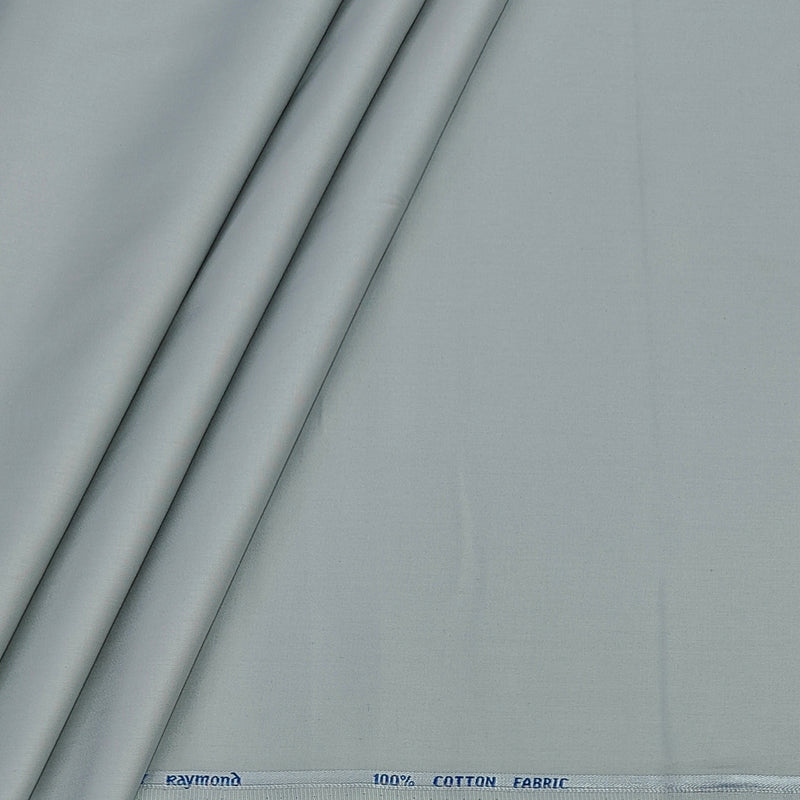 Shirt Fabric Raymond 70s Giza Cotton Plain Colour Greenish Grey