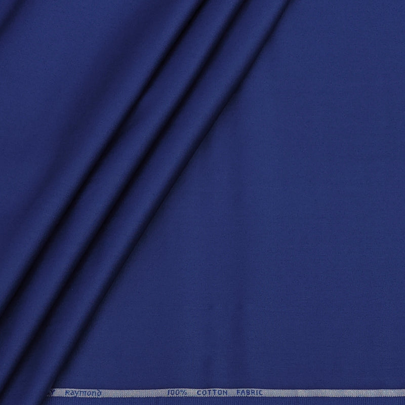 Shirt Fabric Raymond 70s Giza Cotton Plain Colour Azure Blue