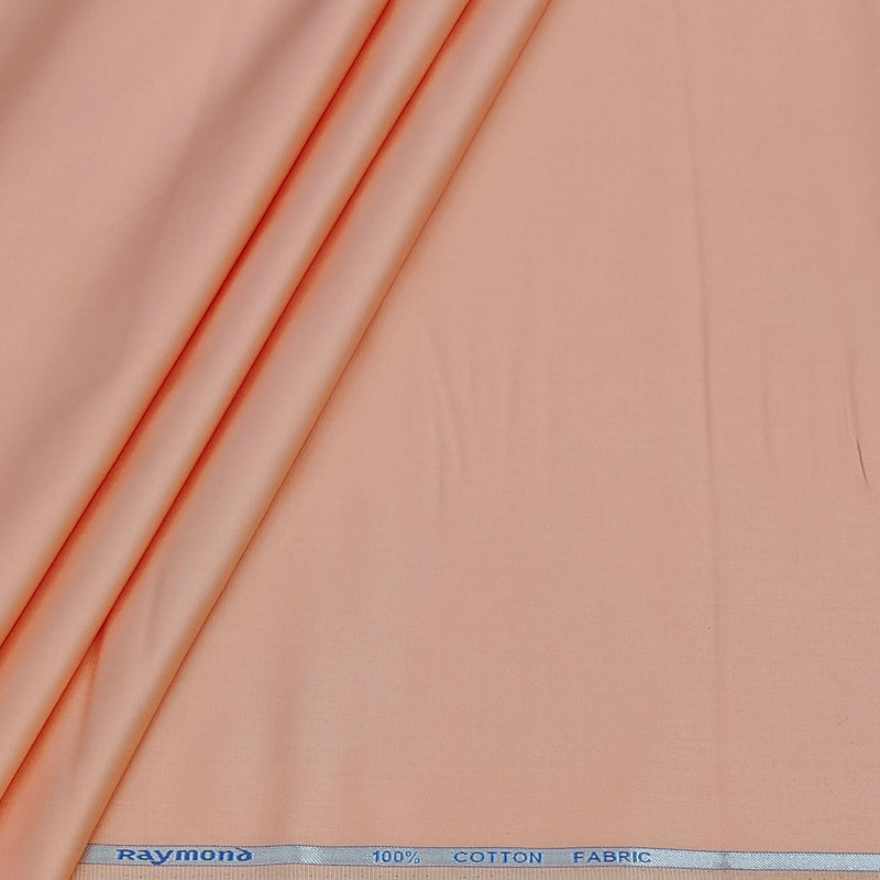 Shirt Fabric Raymond 70s Giza Cotton Plain Colour Sherbet Peach