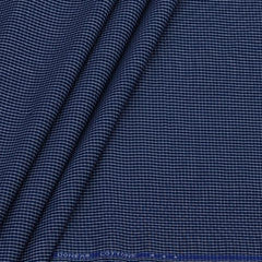 Shirt Fabric Donear Premium Giza Cotton Pin Check Colour Space Blue