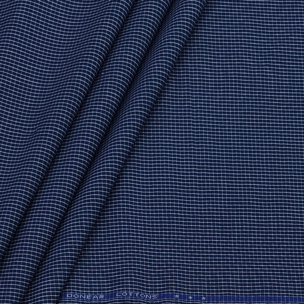 Shirt Fabric Donear Premium Giza Cotton Pin Check Colour Space Blue