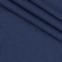 Shirt Fabric Donear Premium Giza Cotton Pin Check Colour Space Blue