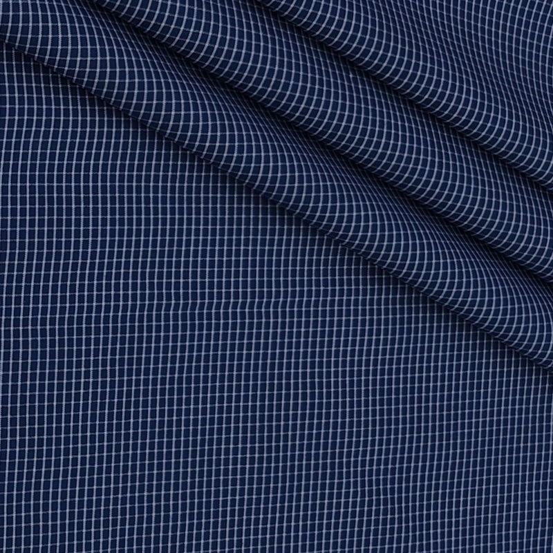 Shirt Fabric Donear Premium Giza Cotton Pin Check Colour Space Blue