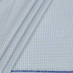 Shirt Fabric Donear Premium Giza Cotton Small Check Colour Blue N White
