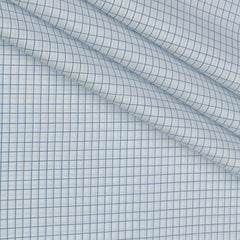 Shirt Fabric Donear Premium Giza Cotton Small Check Colour Blue N White