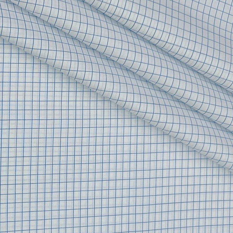 Shirt Fabric Donear Premium Giza Cotton Small Check Colour Blue N White