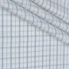 Shirt Fabric Donear Premium Giza Cotton Check Colour Grey N White