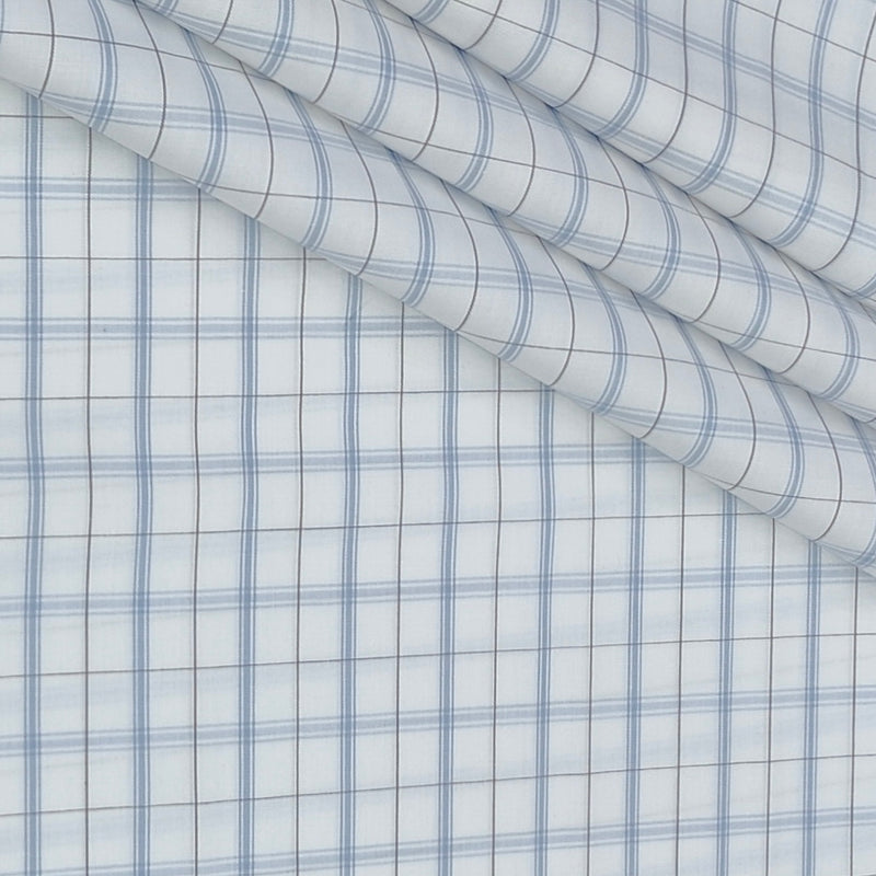 Shirt Fabric Donear Premium Giza Cotton Check Colour Grey N White