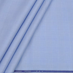 Shirt Fabric Donear Premium Giza Cotton Mild Check Colour Sky Blue
