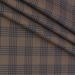 Shirt Fabric Donear Premium Giza Cotton Mild Check Colour Peanut Brown