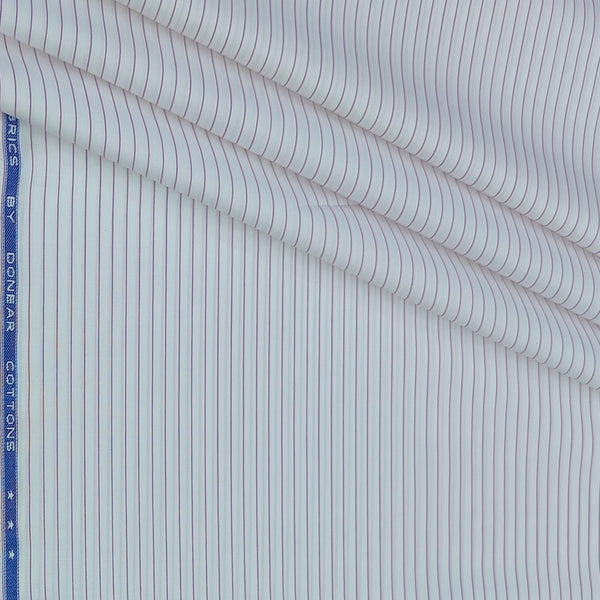 Shirt Fabric Donear Premium Giza Cotton Lining Colour Purple N White