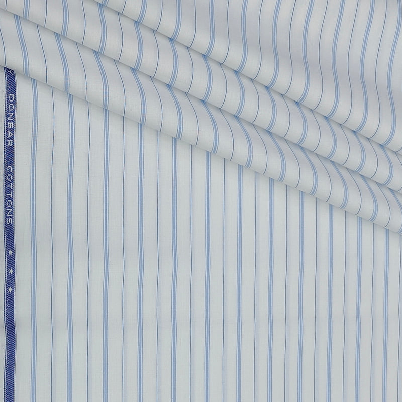 Shirt Fabric Donear Premium Giza Cotton Lining Colour Blue N White