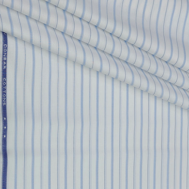 Shirt Fabric Donear Premium Giza Cotton Lining Colour Blue N White