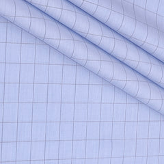 Shirt Fabric Donear Premium Giza Cotton Check Colour Sky Blue