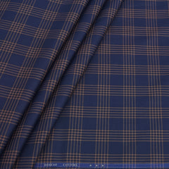 Shirt Fabric Donear Premium Giza Cotton Mild Check Colour Night Blue