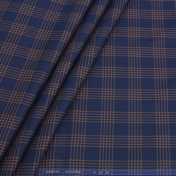 Shirt Fabric Donear Premium Giza Cotton Mild Check Colour Night Blue