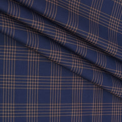 Shirt Fabric Donear Premium Giza Cotton Mild Check Colour Night Blue