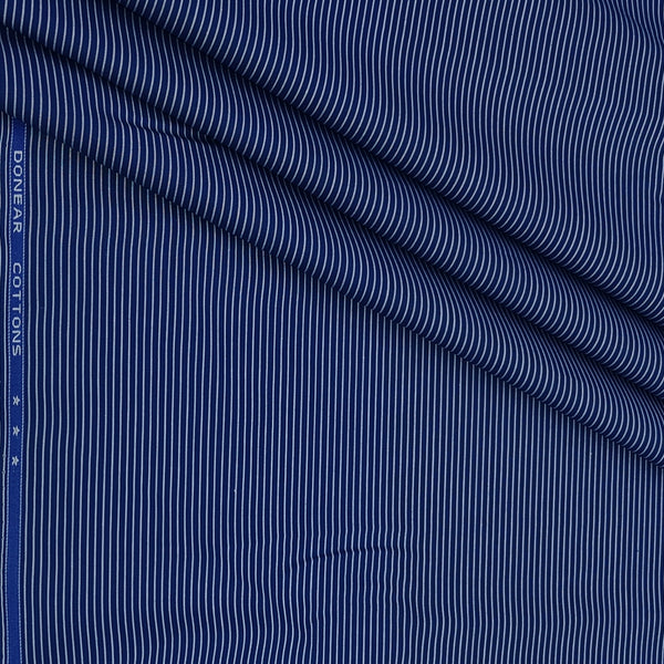 Shirt Fabric Donear Premium Giza Cotton Pin Lining Colour Space Blue