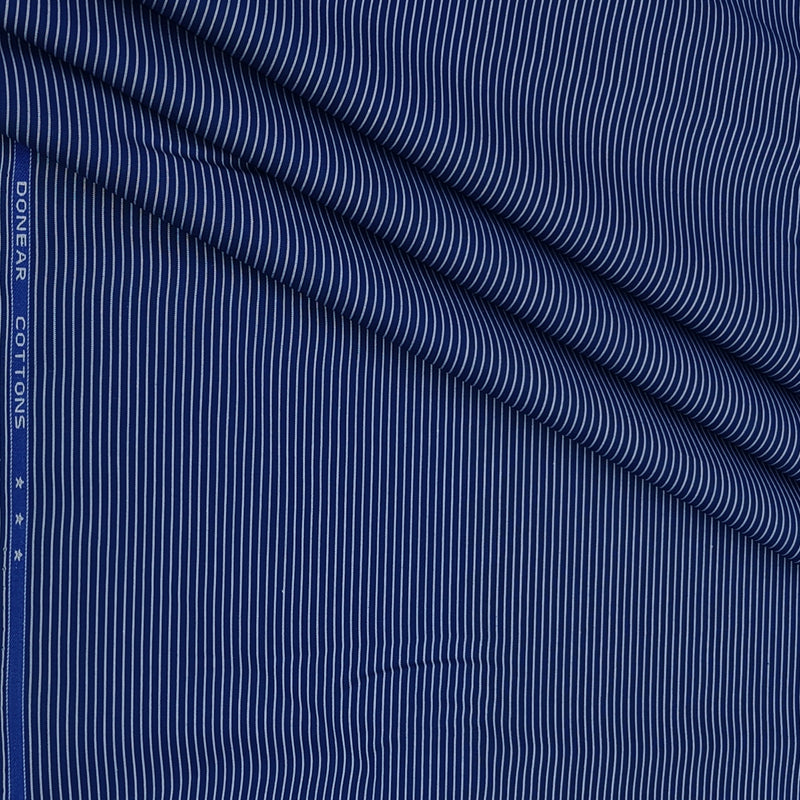 Shirt Fabric Donear Premium Giza Cotton Pin Lining Colour Space Blue