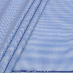 Shirt Fabric Donear Premium Giza Cotton Pin Check Colour Blue
