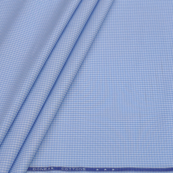 Shirt Fabric Donear Premium Giza Cotton Pin Check Colour Blue