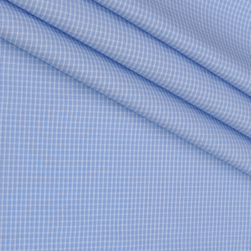 Shirt Fabric Donear Premium Giza Cotton Pin Check Colour Blue