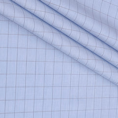 Shirt Fabric Donear Premium Giza Cotton Check Colour Sky Blue