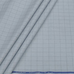 Shirt Fabric Donear Premium Giza Cotton Check Colour Bluish Grey