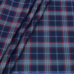 Shirt Fabric Donear Premium Giza Cotton Check Colour Indigo Blue